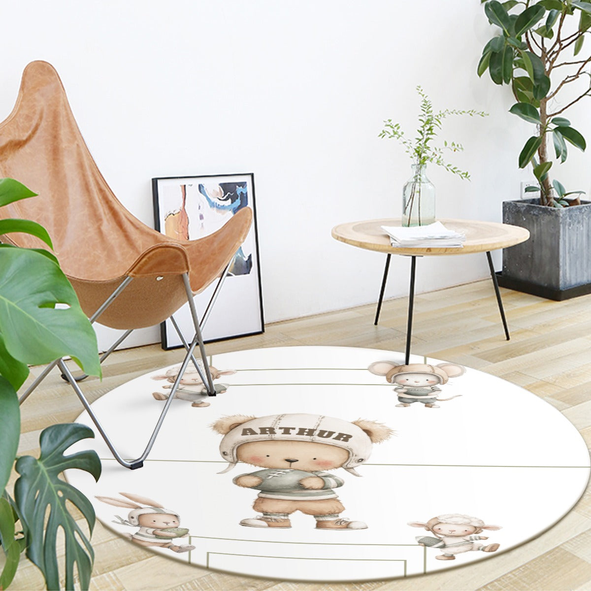 Custom American Football Bear Rug Kids Rug