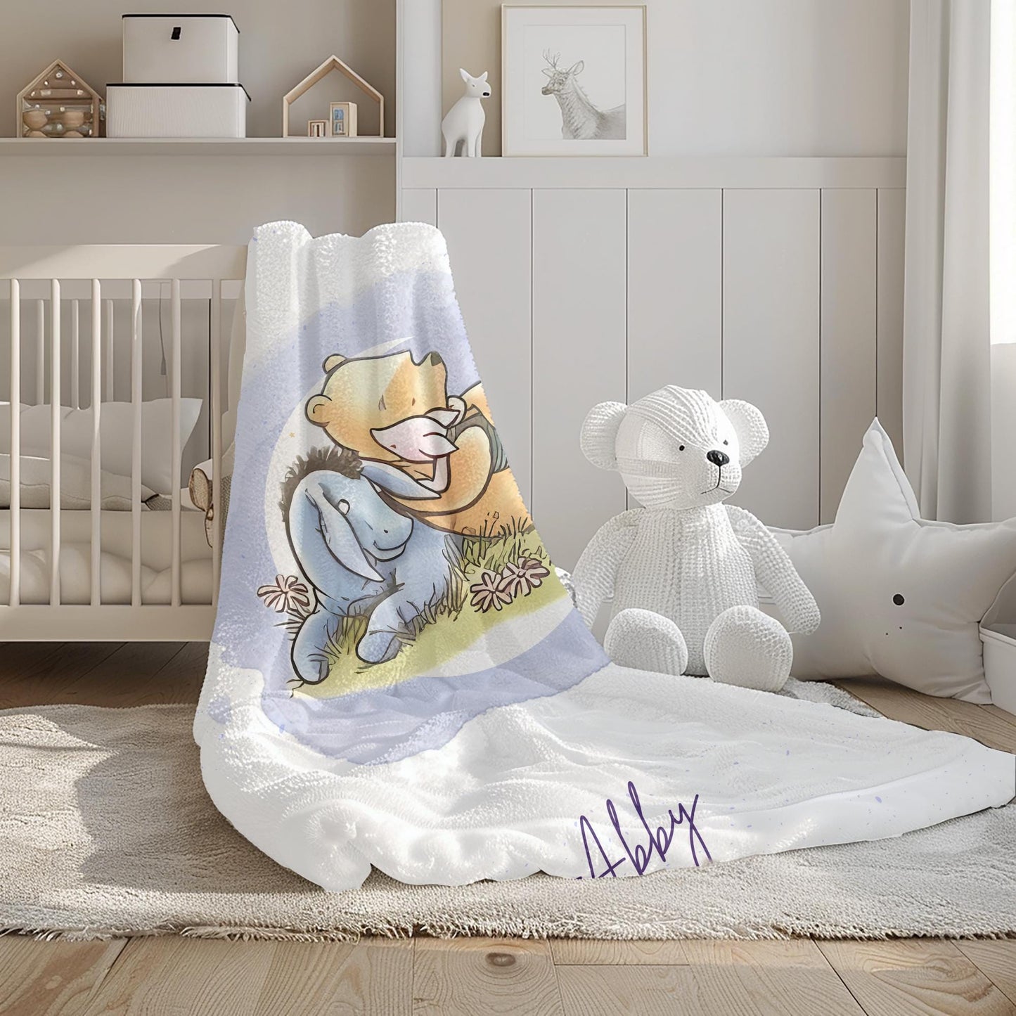 Winnie the Pooh Shower Curtain with Piglet & Eeyore – Cute Kids Bathroom & Nursery Decor