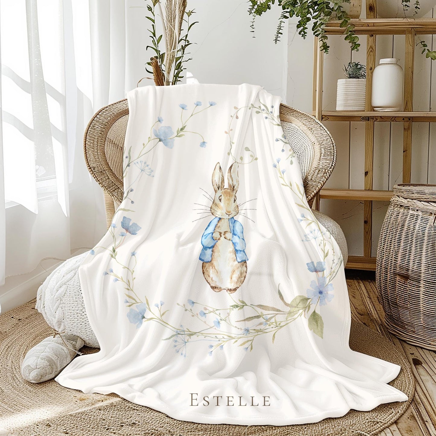 Peter Rabbit Blanket, Girls Nursery Blanket