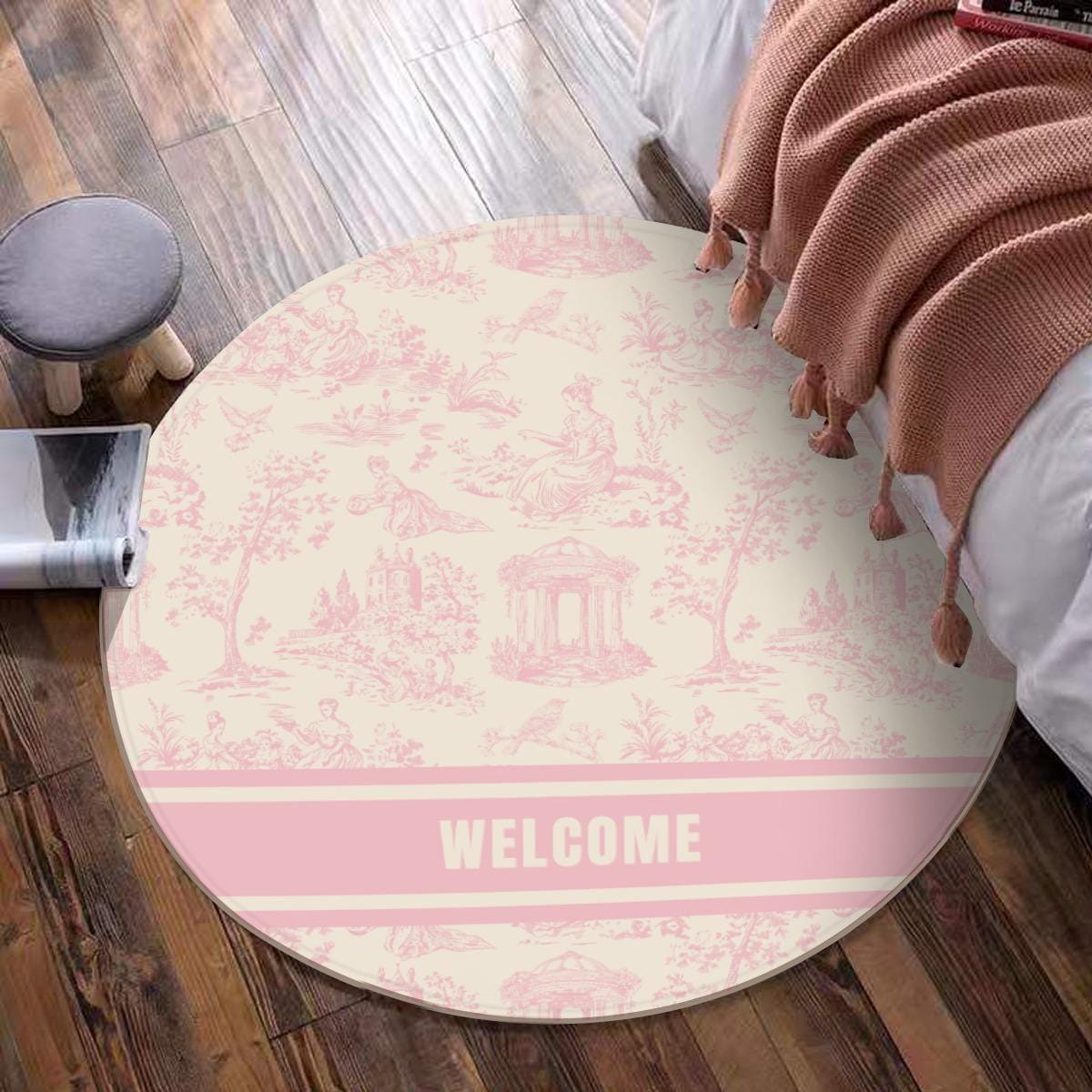 Custom Monogrammed Rug  Personalized Family Name Carpet  Wedding  Anniversary Gift