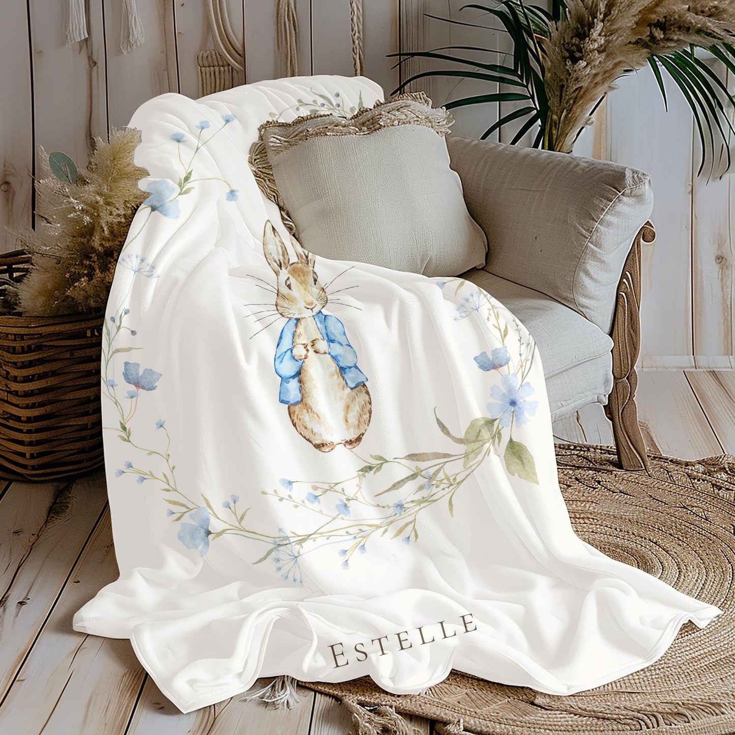 Personalized Peter Rabbit Blanket