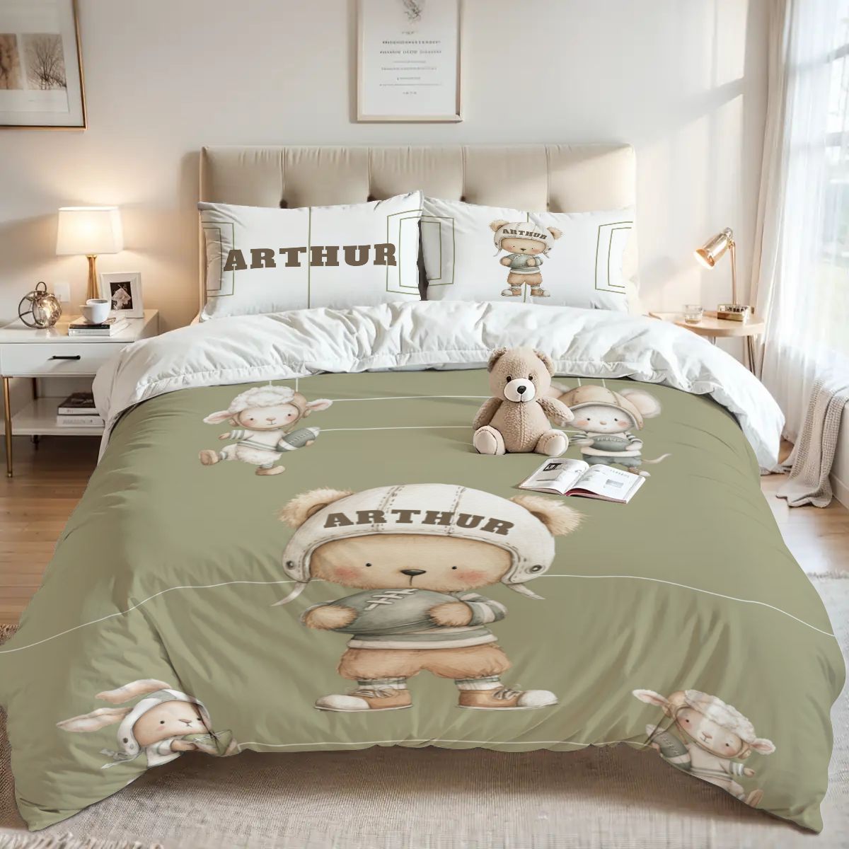 Bear American Football Blackout Curtains