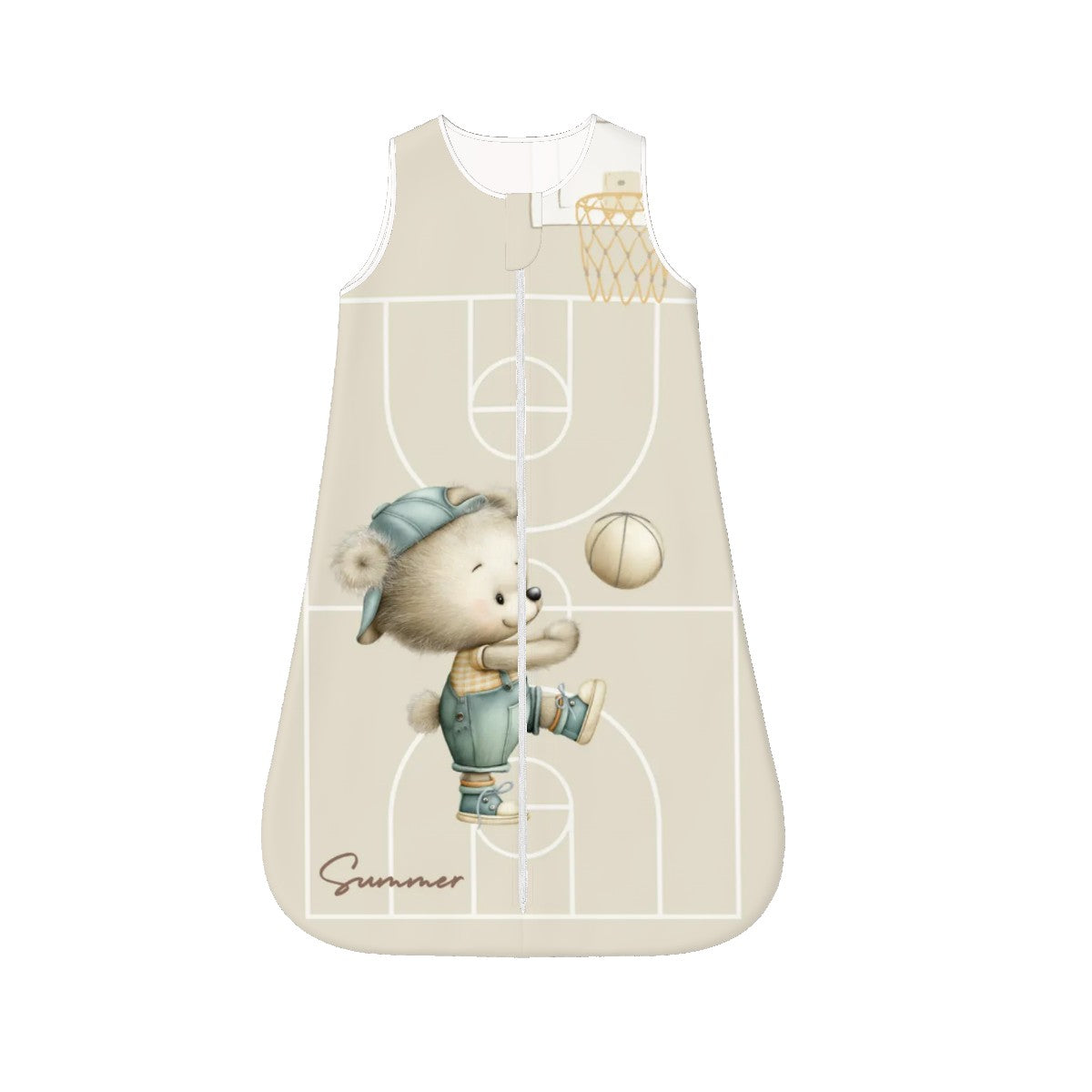 Personalized Bear Basketball Wearable Blanket