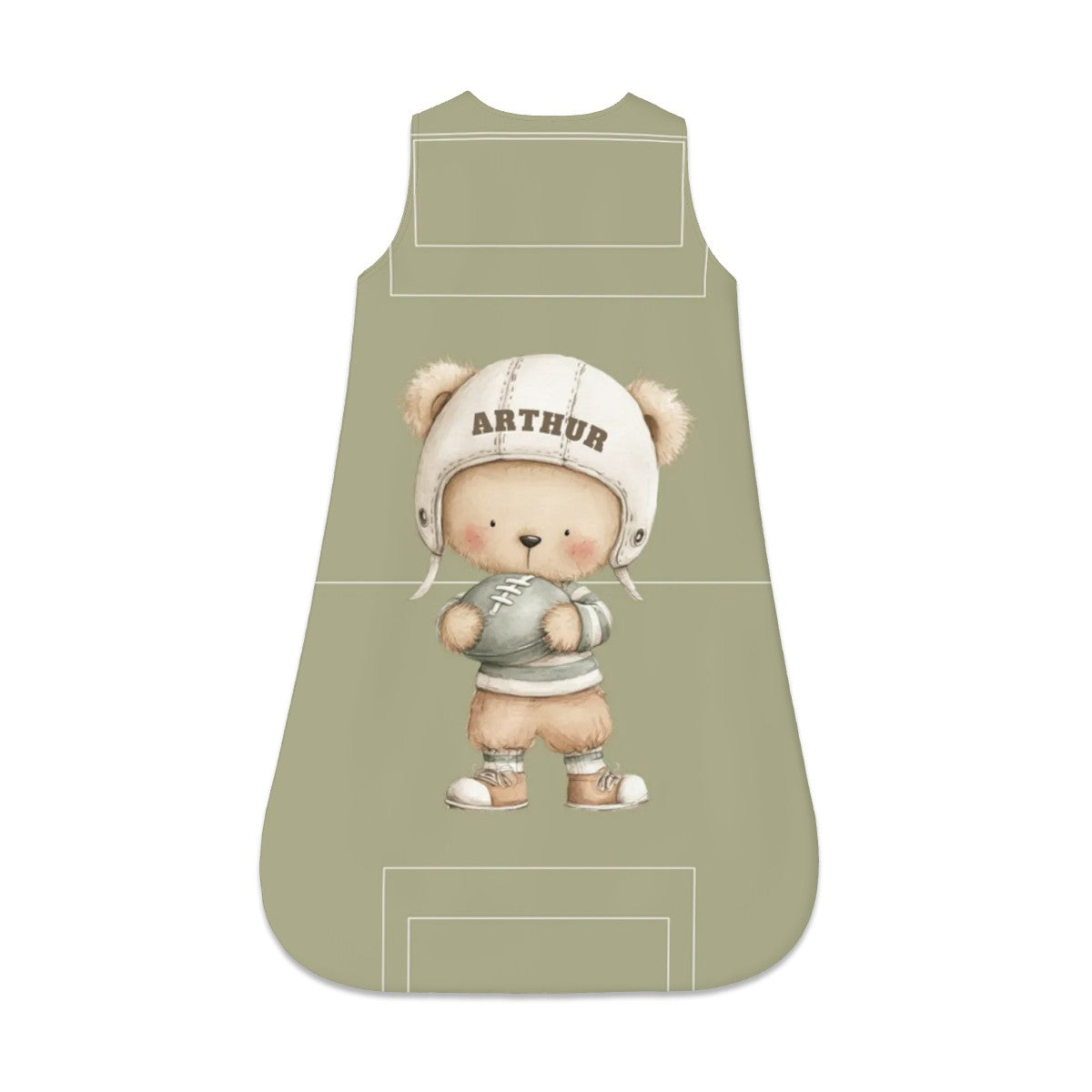 Personalized Bear American Football Wearable Blanket