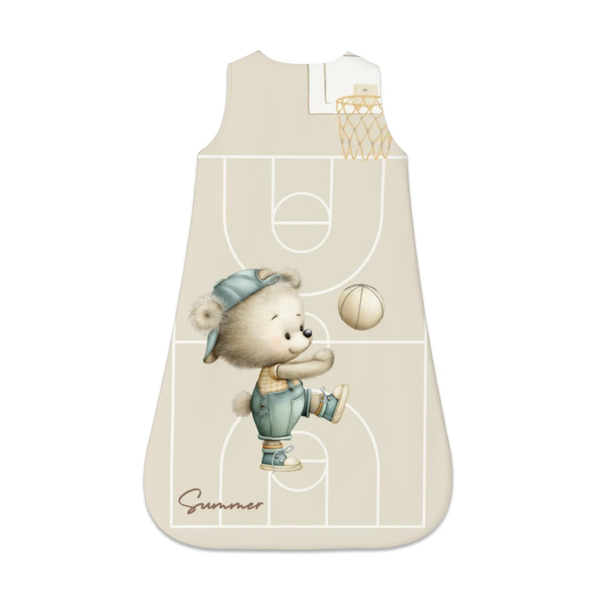 Personalized Bear Basketball Wearable Blanket