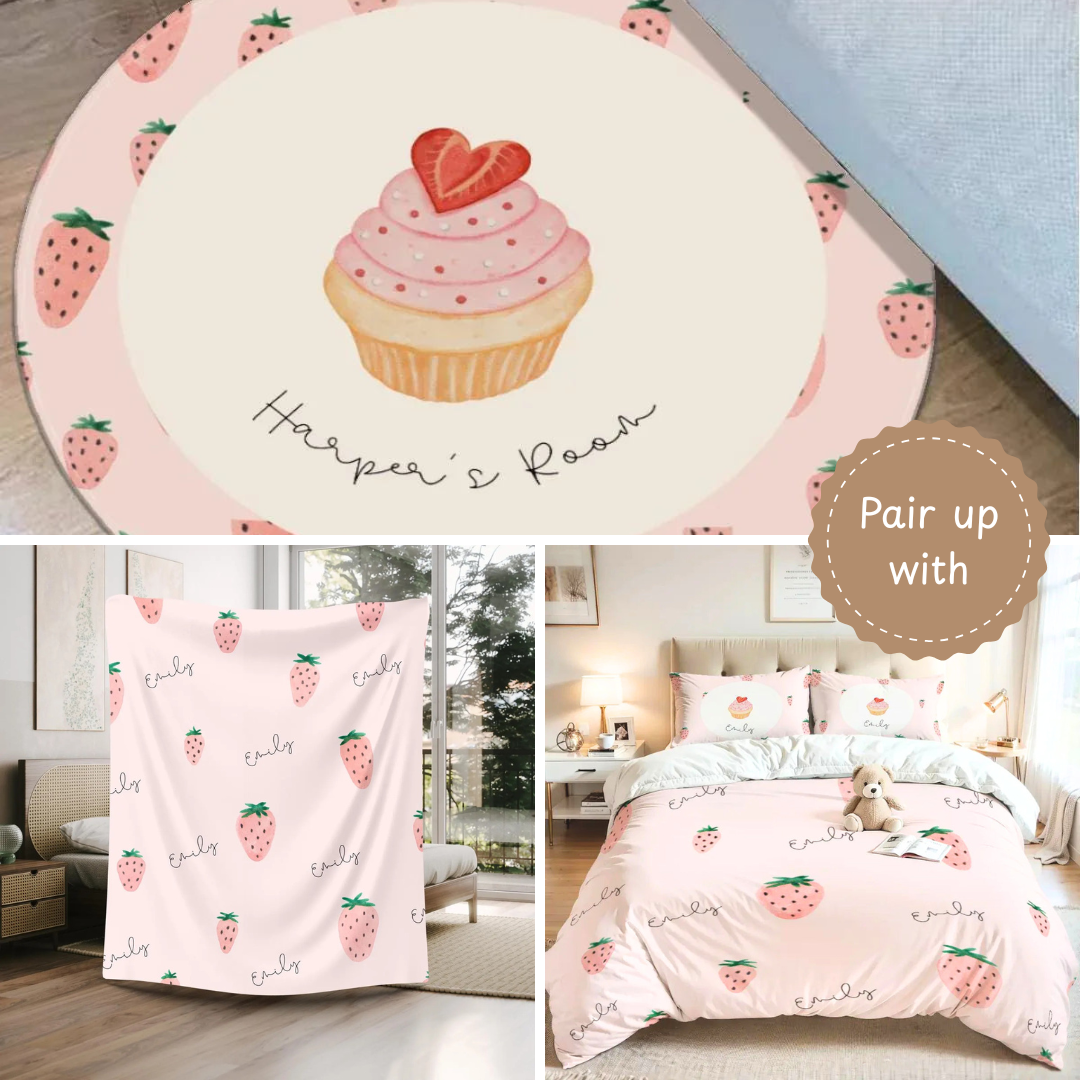 Personalized Strawberry Wearable Blanket