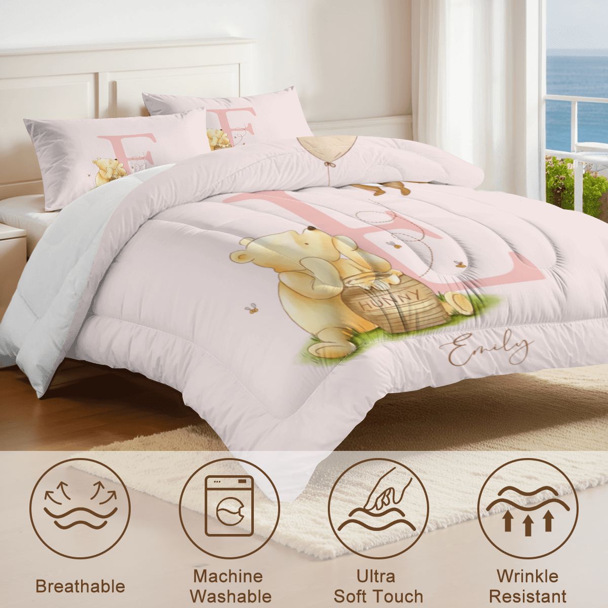 Personalized Winnie the Pooh Bedding Set