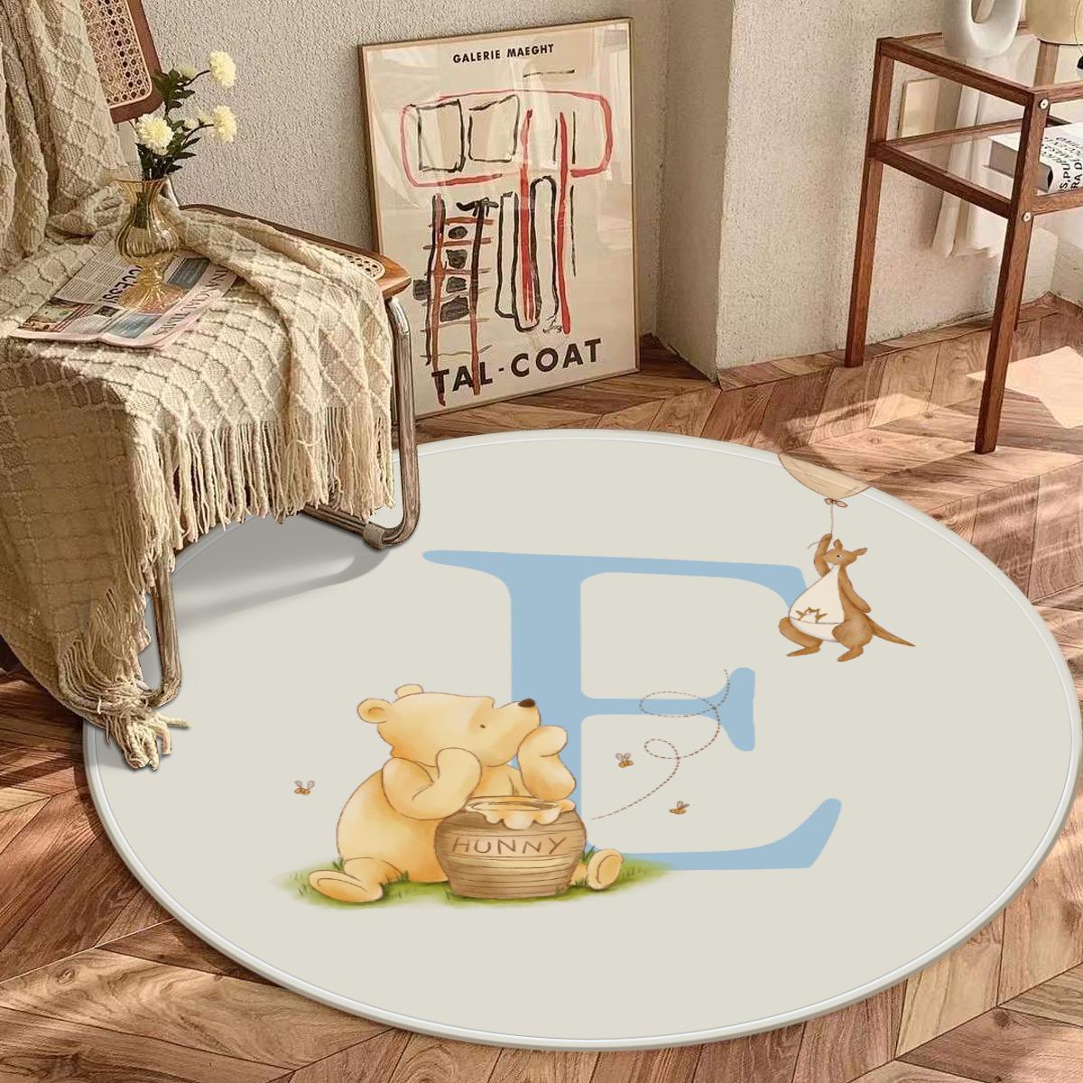 Pooh and Kangaroo rug styled in a cozy, storybook-themed nursery setting.