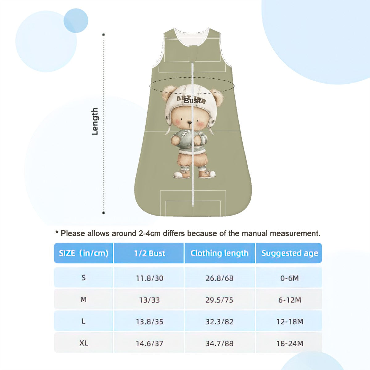 Personalized Bear American Football Wearable Blanket