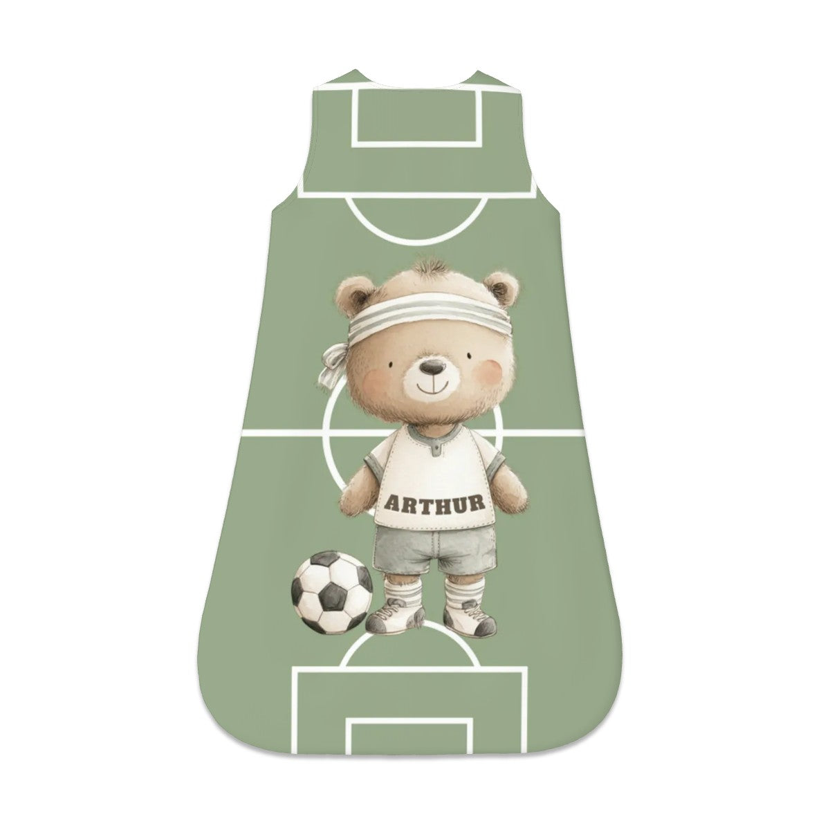 Personalized Bear Soccer Wearable Blanket