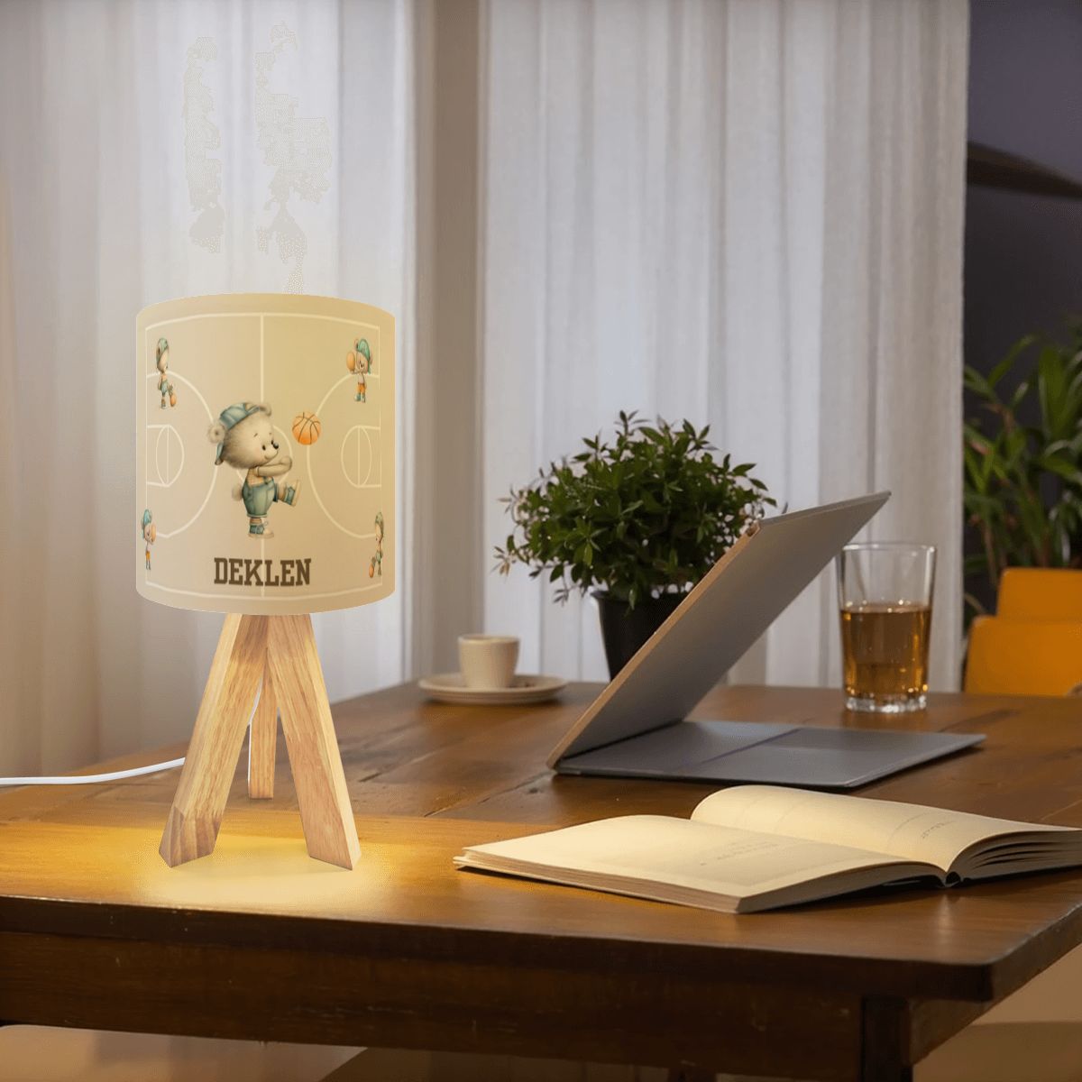Basketball Bear Tripod Table Lamp | Cozy Nursery