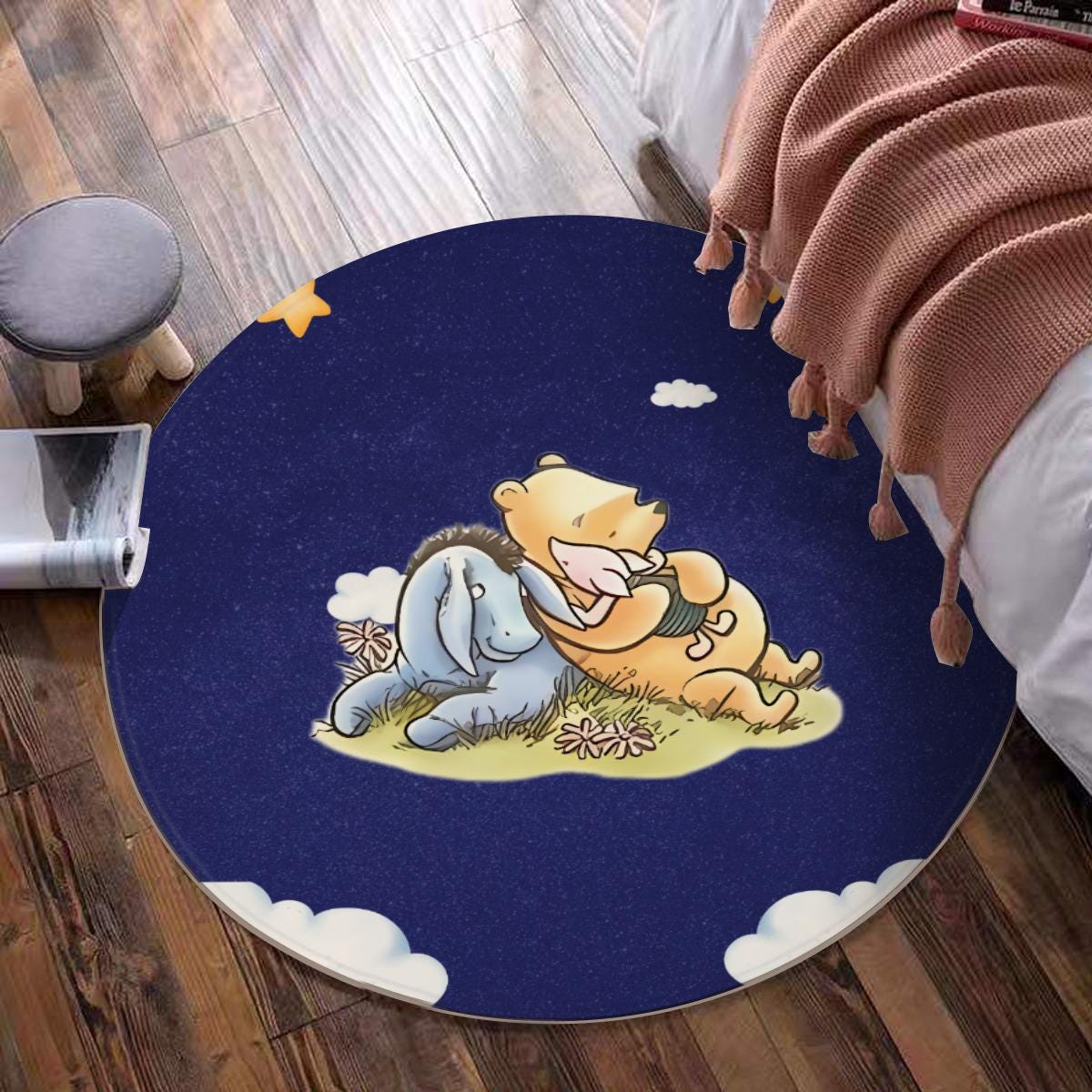 Custom Winnie the Pooh Nursery Rug – Personalized Baby Name & Shower Gift