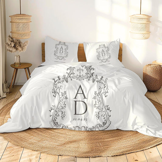 Personalized Duvet Cover Set – Custom Wedding Gift for Couples