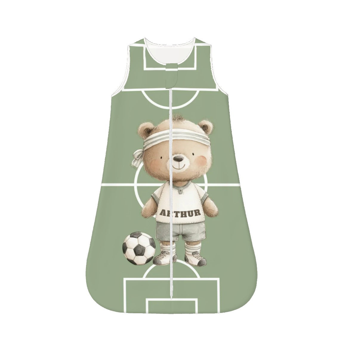 Personalized Bear Soccer Wearable Blanket