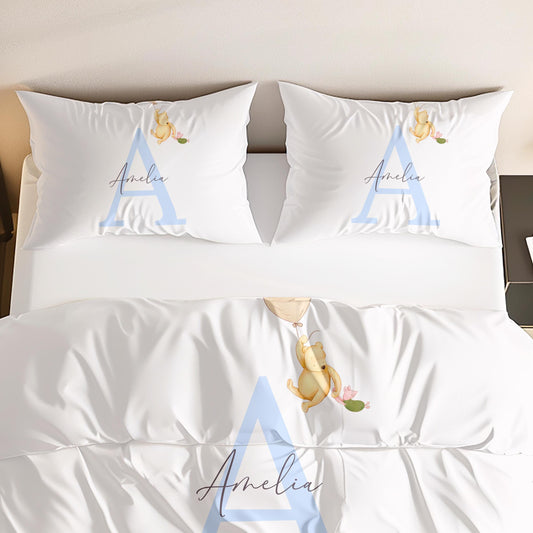 Winnie the Pooh Personalized Bedding Set - Custom Name Duvet Cover