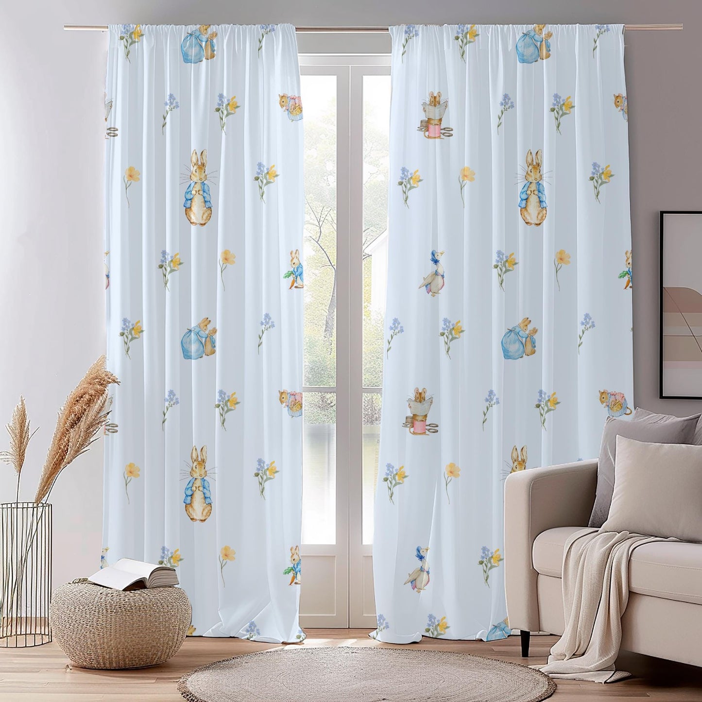 Custom Peter Rabbit Floral Kids Rug