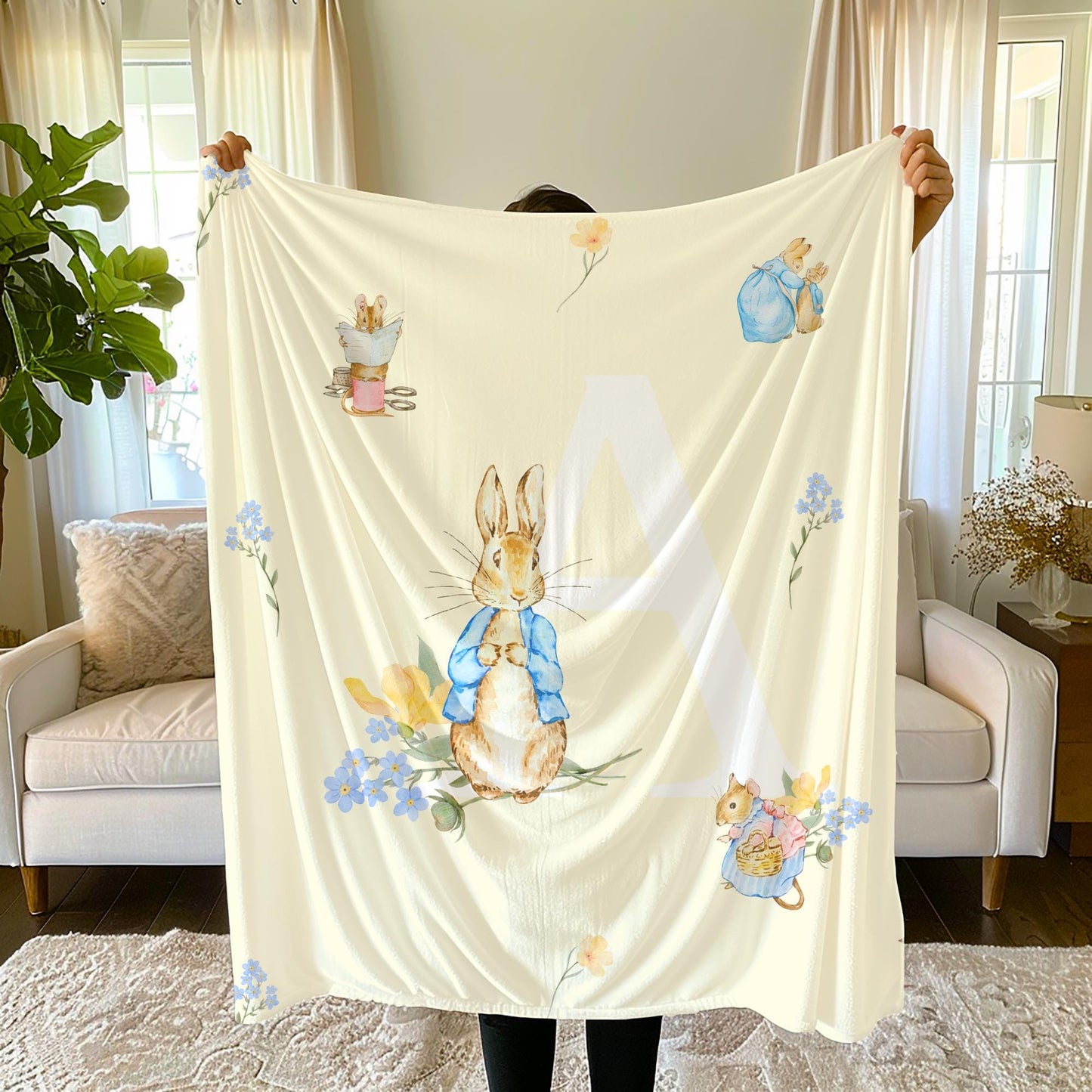 Peter Rabbit Blanket - Girls Nursery Blanket