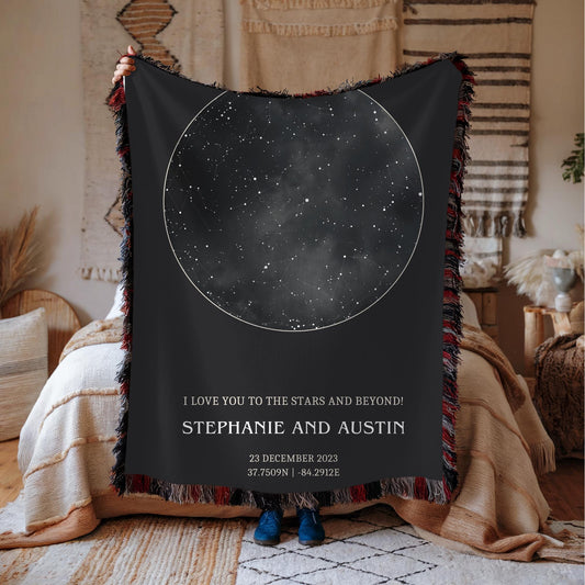 Custom Star Map Blanket