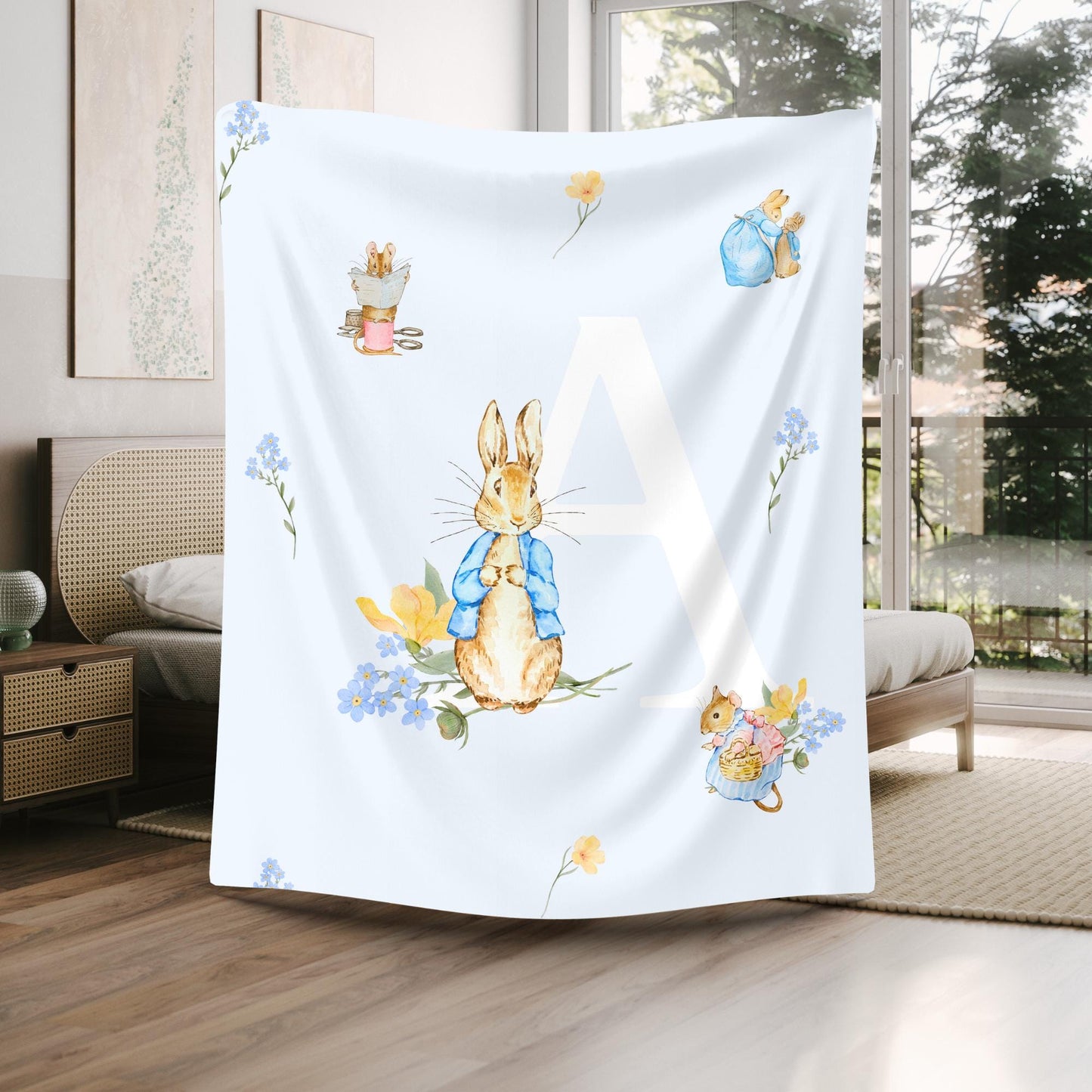 Peter Rabbit Blanket - Girls Nursery Blanket