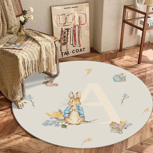 Custom Peter Rabbit Floral Kids Rug