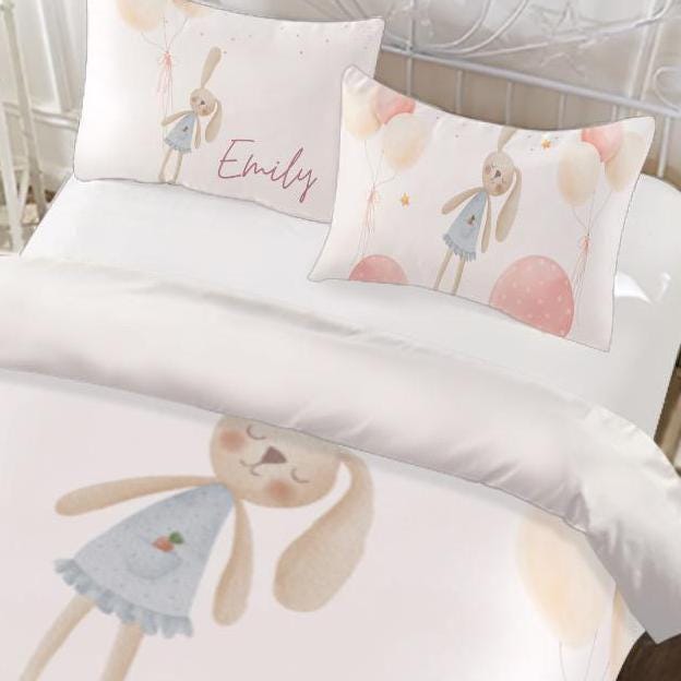 Personalized Bunny Name bedding Set