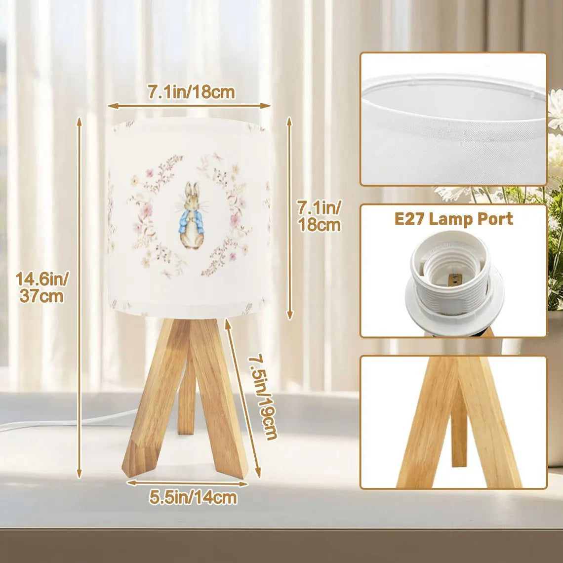 Classic Rabbit Tripod Table Lamp | Cozy Nursery