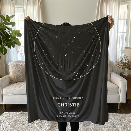 Custom Star Map blanket, Night We Met Anniversary Gift