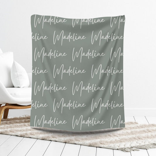Sage Green Throw Custom Blanket