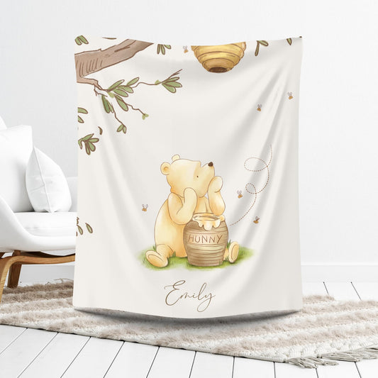 Winnie the Pooh Baby Blanket - Personalized Gift