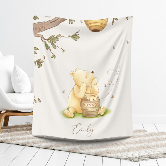 Winnie the Pooh Baby Blanket - Personalized Disney Gift