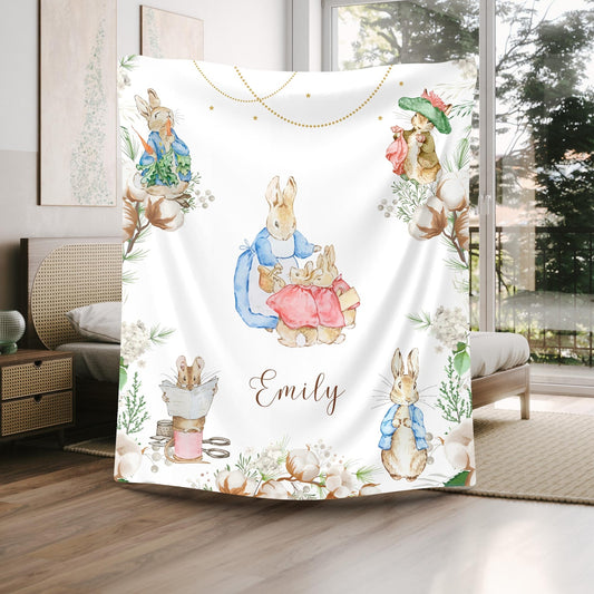 Peter Rabbit Blanket, Girls Nursery Blanket