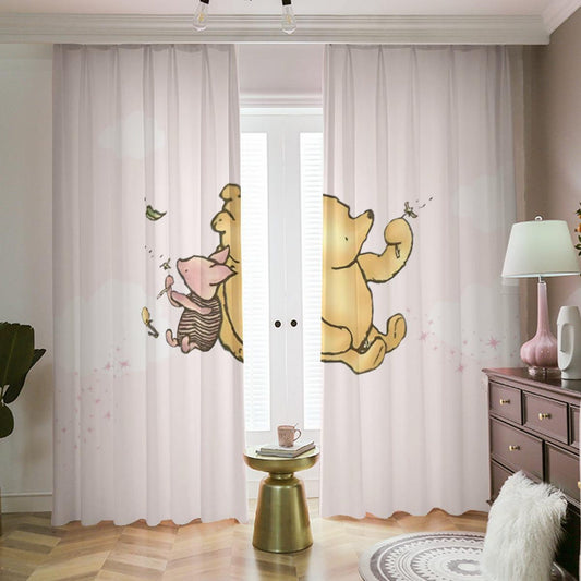Kids Room Blackout Curtains with Hooks Winnie the Pooh