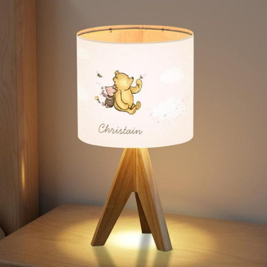 Winnie the Pooh & Piglet Custom Name Table Lamp