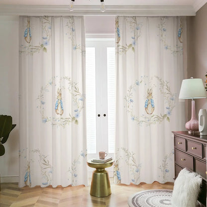Classic Rabbit Nursery Curtains – Neutral Storybook Window Drapes