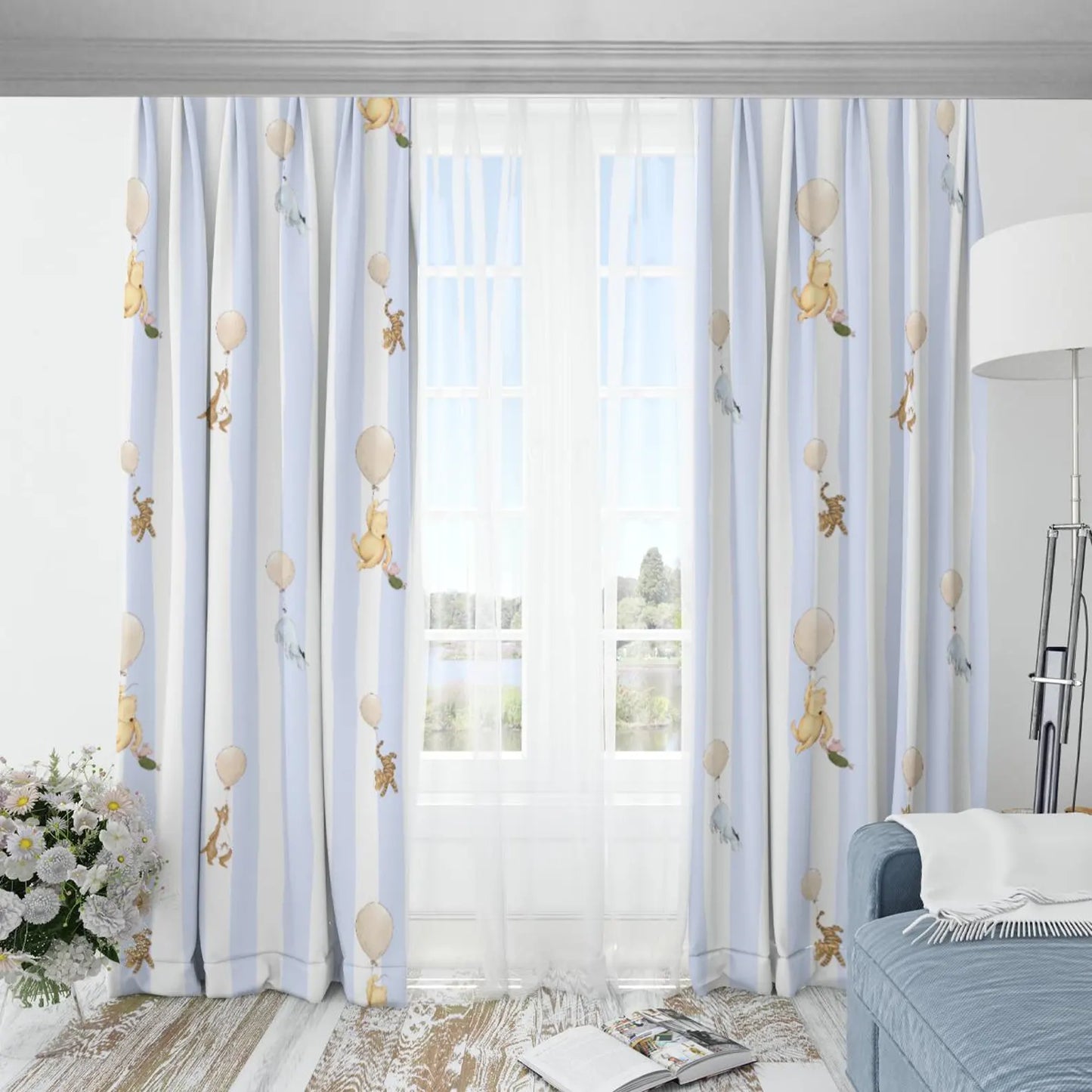 Pooh & Friends Blackout Curtains - Nursery Window Drapes