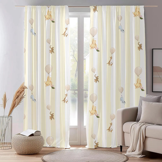 Pooh & Friends Blackout Curtains - Nursery Window Drapes