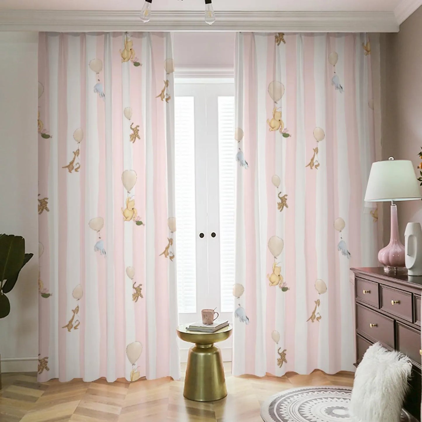 Pooh & Friends Blackout Curtains - Nursery Window Drapes