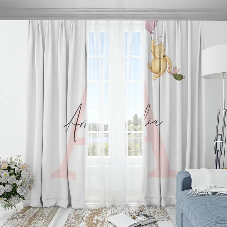 Classic Personalized Winnie the Pooh Blackout Curtains