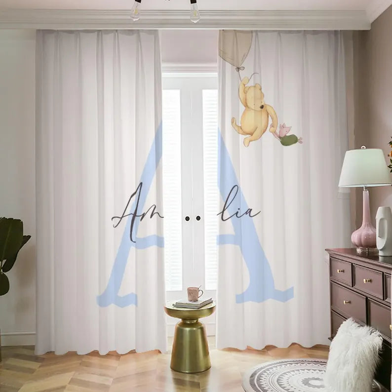 Classic Personalized Winnie the Pooh Blackout Curtains