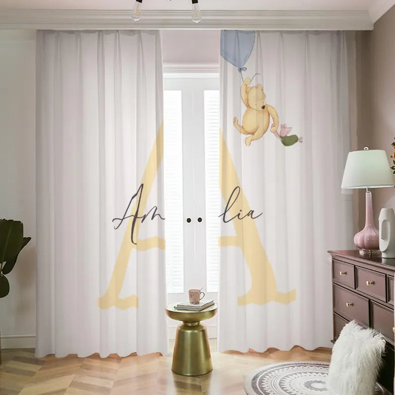 Classic Personalized Winnie the Pooh Blackout Curtains