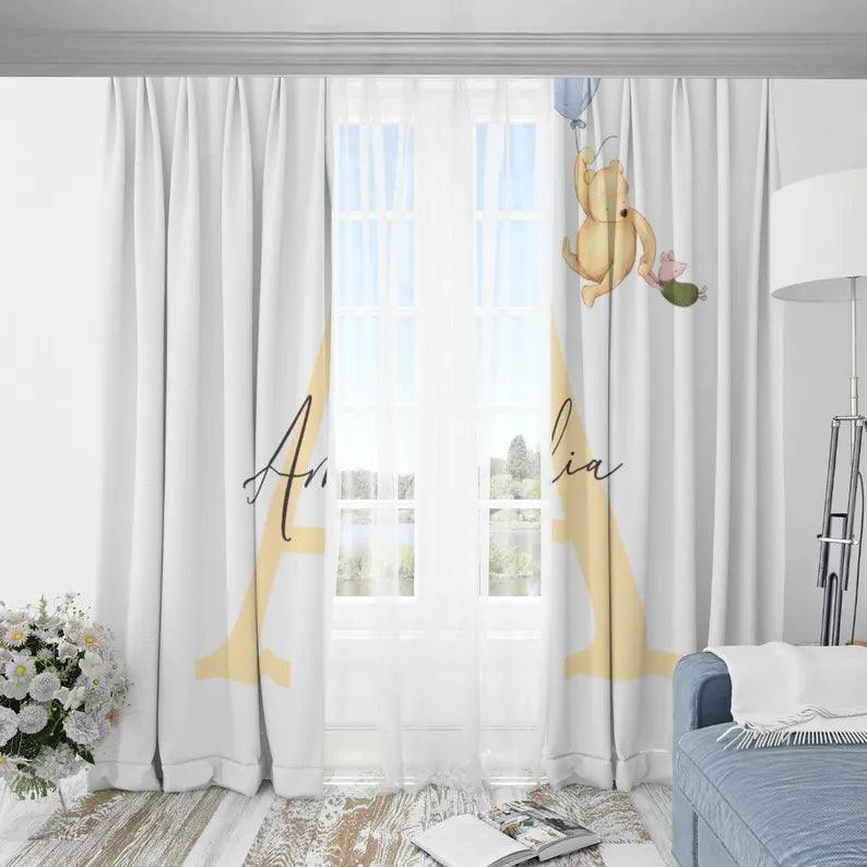 Classic Personalized Winnie the Pooh Blackout Curtains