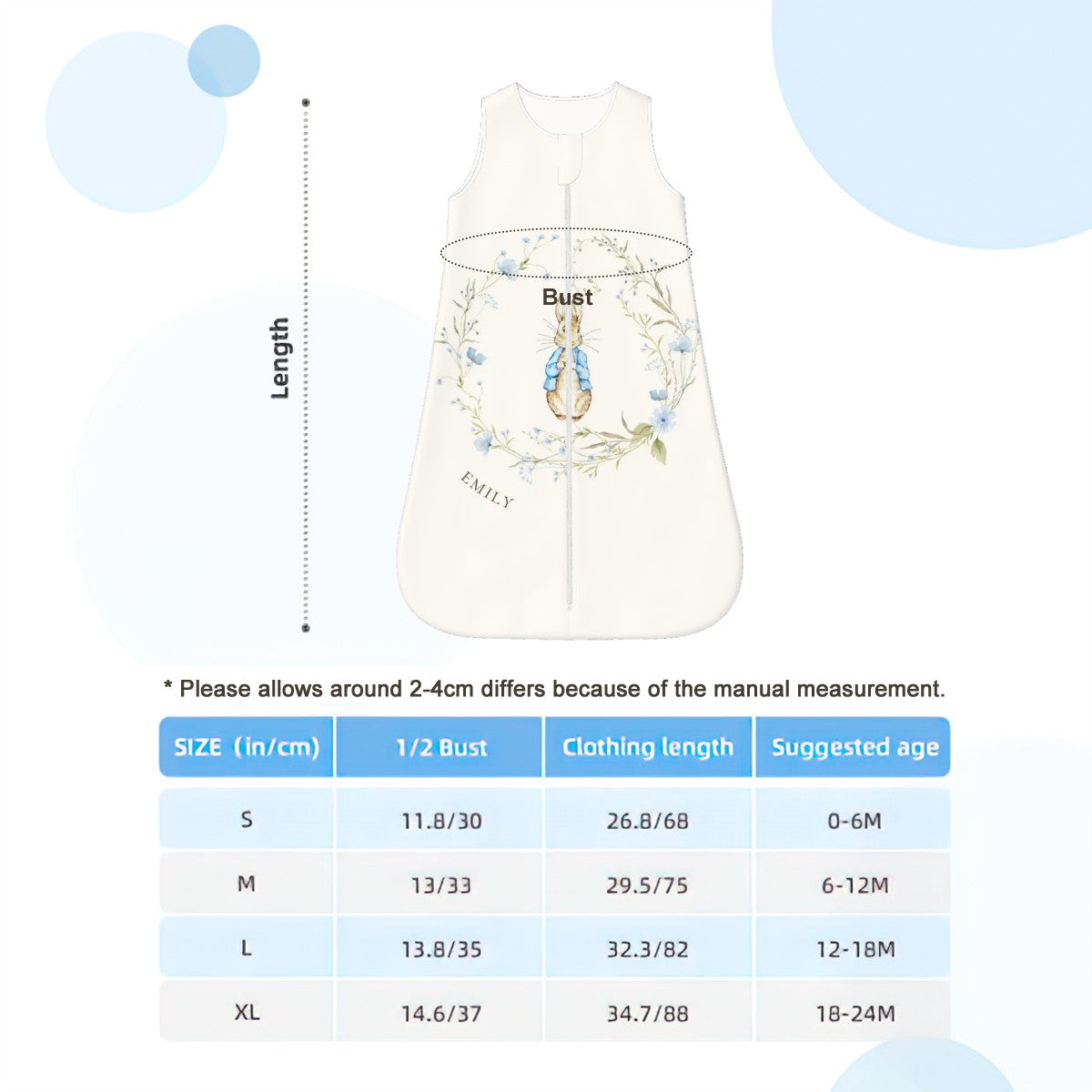 Floral Peter Rabbit Wearable Blanket