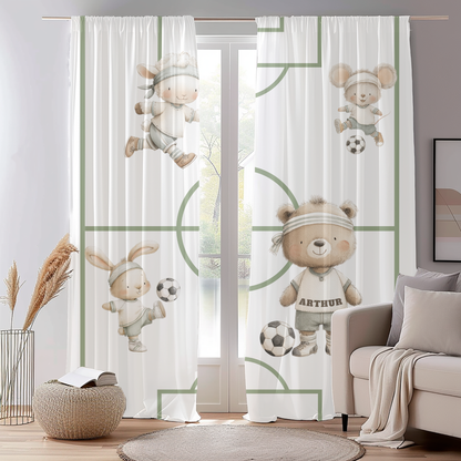Bear Soccer Blackout Curtains