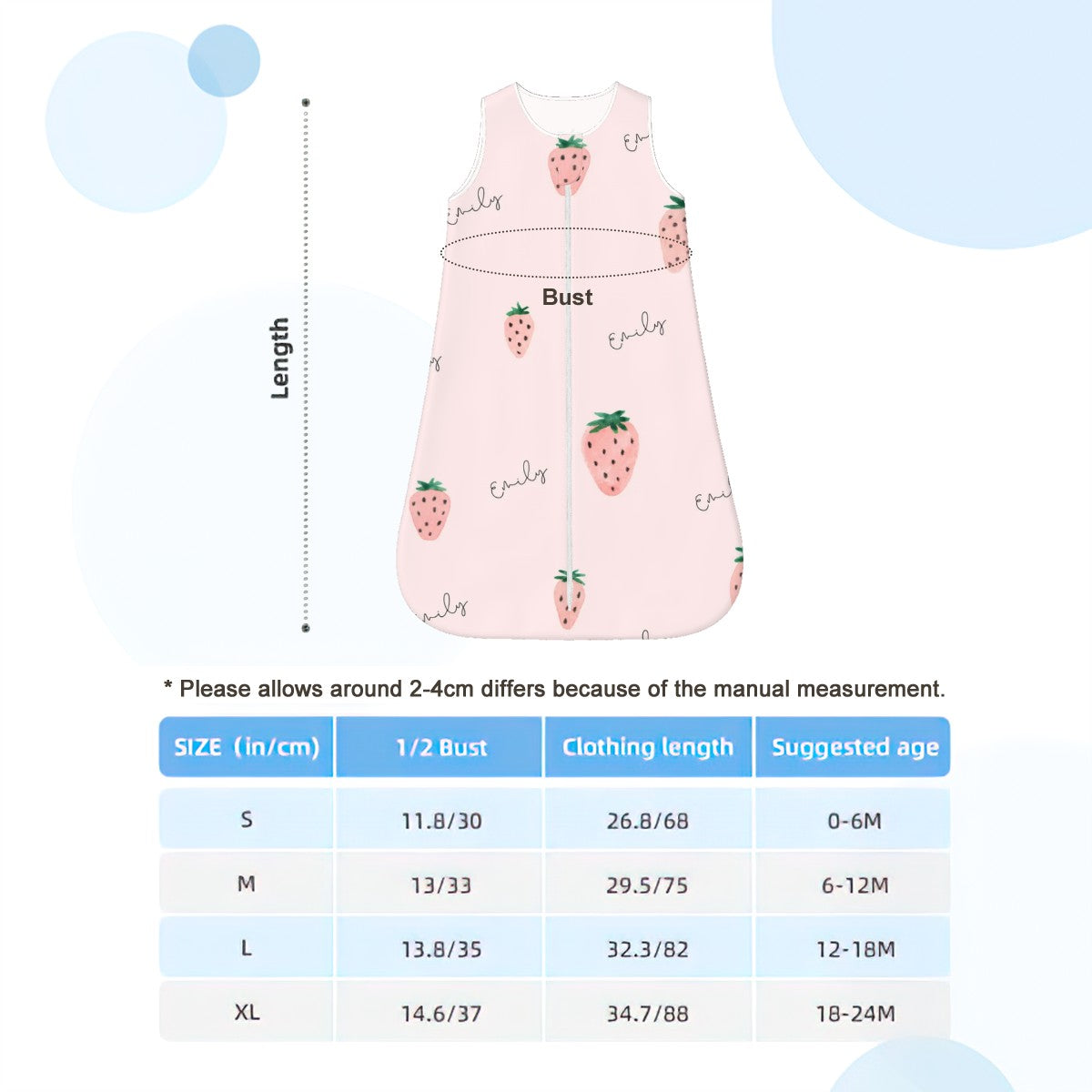 Personalized Strawberry Wearable Blanket