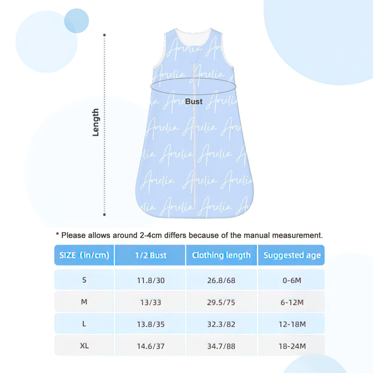 Personalized Name Baby Wearable Blanket
